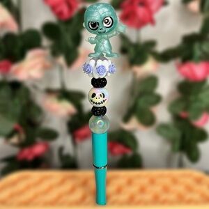 Ezra Haunted Mansion Ghost Repurposed Doorable Handmade Beaded Pen